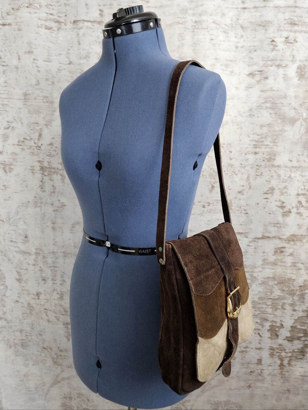 Vintage Leather Suede Purse Shoulder Bag Chocolate Brown Made in Spain VTG Boho - Picture 10 of 12